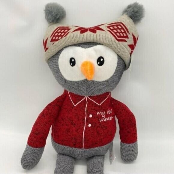 My 1st Winter Owl Plush Baby Rattle Toy New - Picture 2 of 8